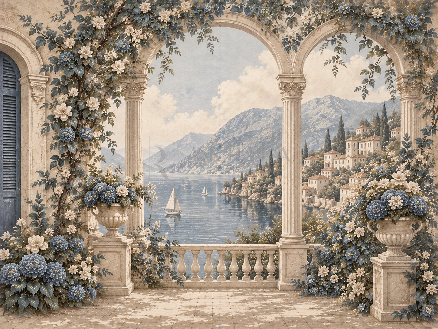 Heritage Blue View - Özel Tasarım Duvar Kağıdı (FMN-003) – görsel 4