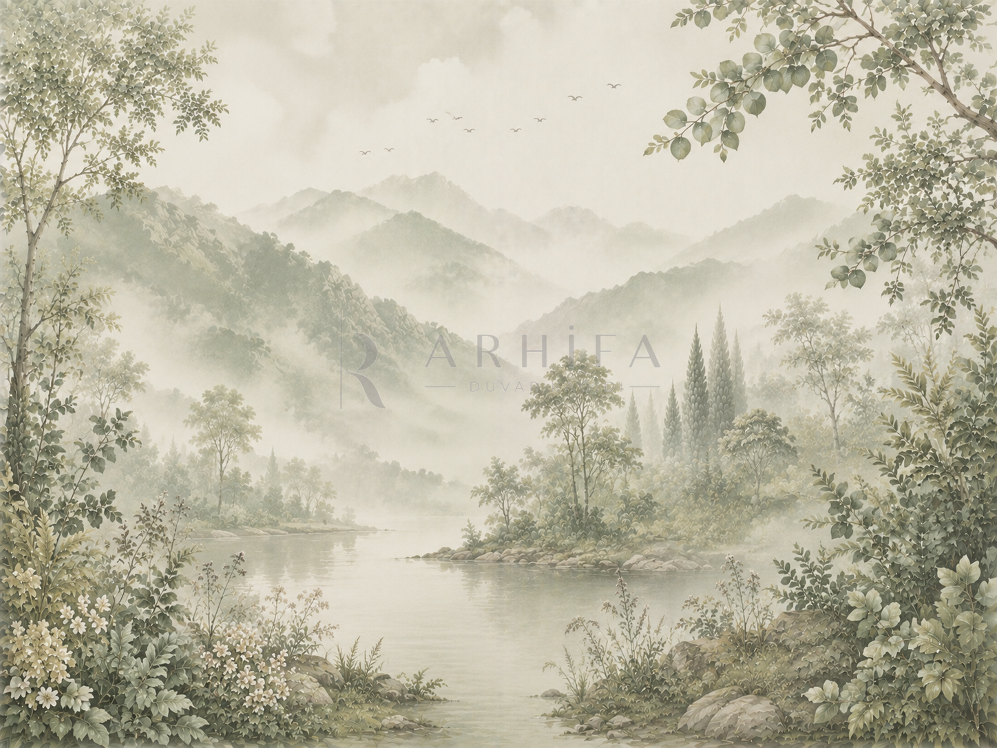 — Misty Sage Landscape Duvar Kağıdı (FMS-002) – görsel 2