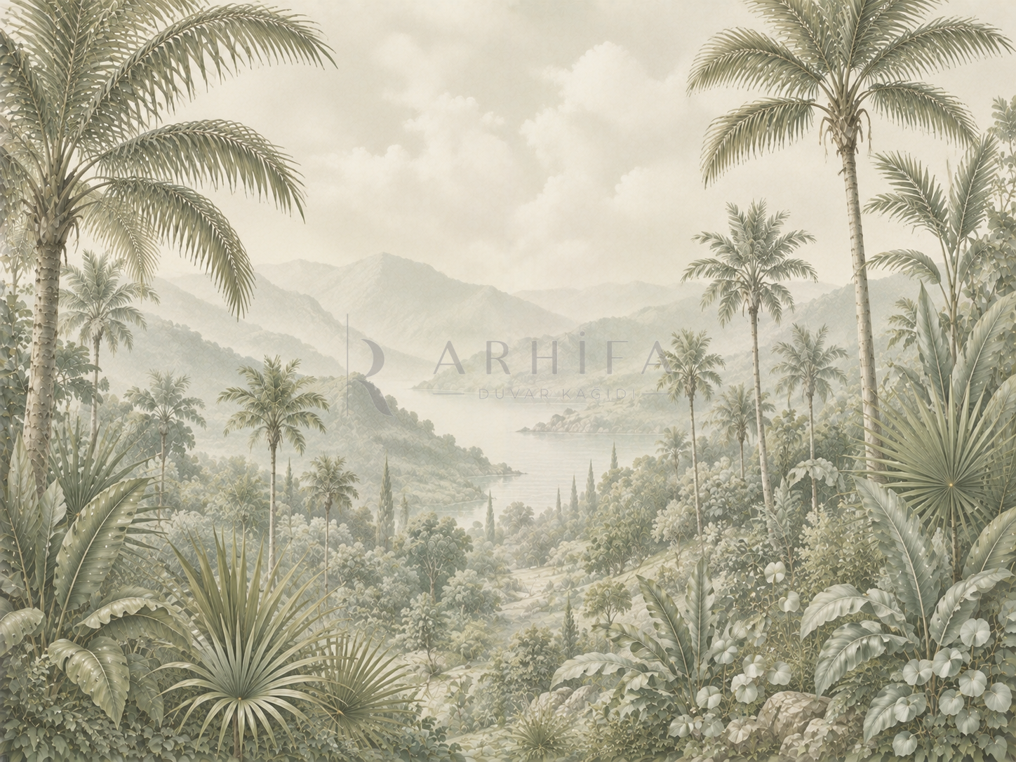 — Sage Palm Landscape Duvar Kağıdı (FMS-010) – görsel 2