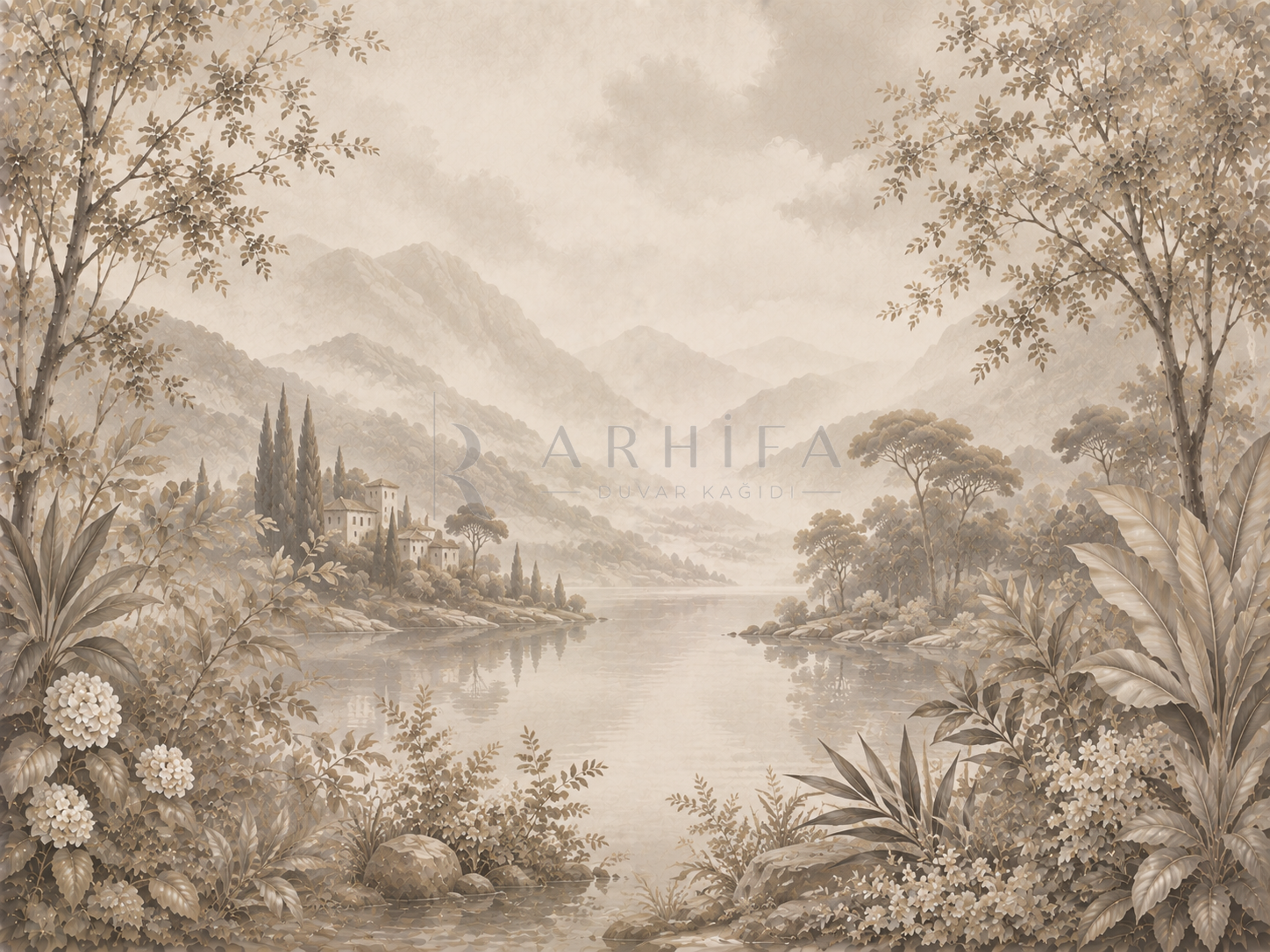 — Misty Taupe Landscape Duvar Kağıdı (FMT-002) – görsel 2