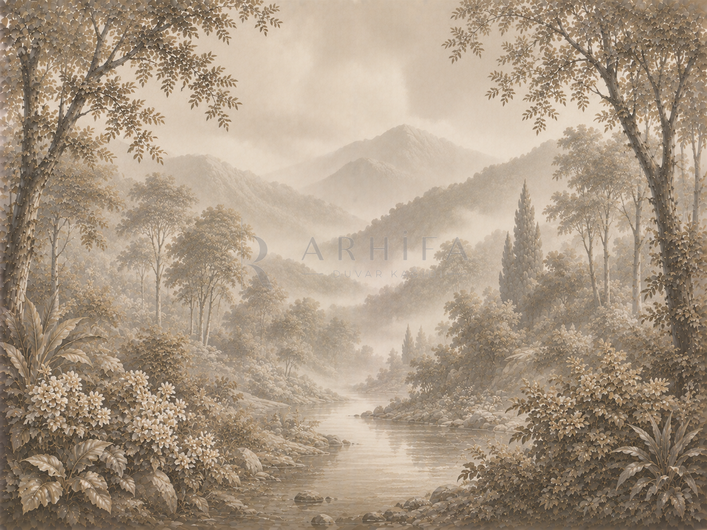 — Misty Woodland Valley Duvar Kağıdı (FMT-007) – görsel 2