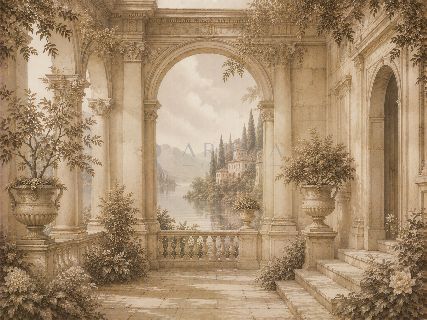 — Warm Classical Architecture Duvar Kağıdı (FMT-012) – görsel 2
