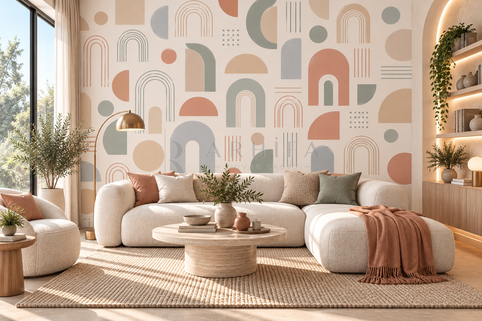 Modern Arches - Geometrik Duvar Kağıdı (GE-011) – görsel 2