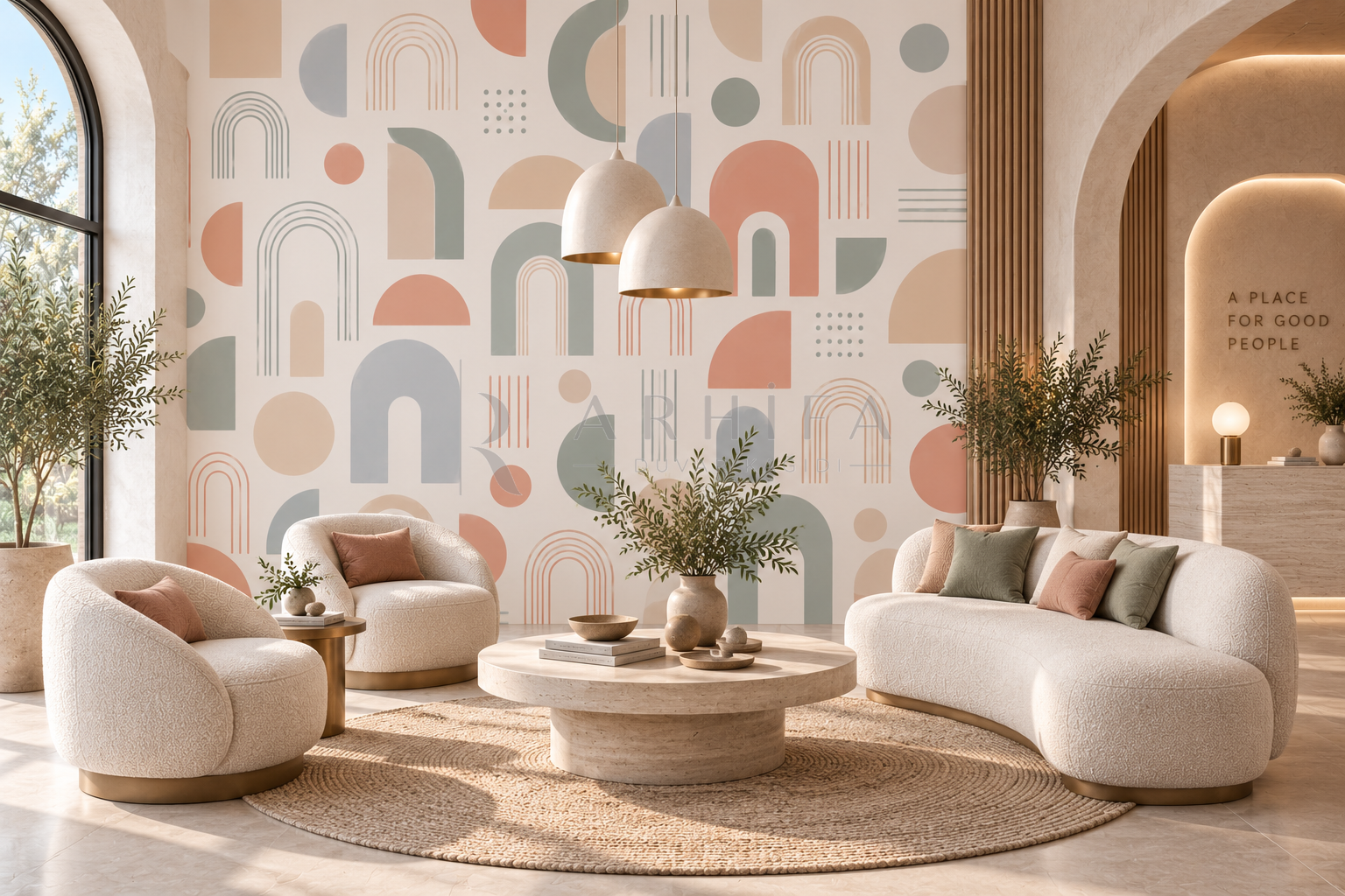 Modern Arches - Geometrik Duvar Kağıdı (GE-011) – görsel 3