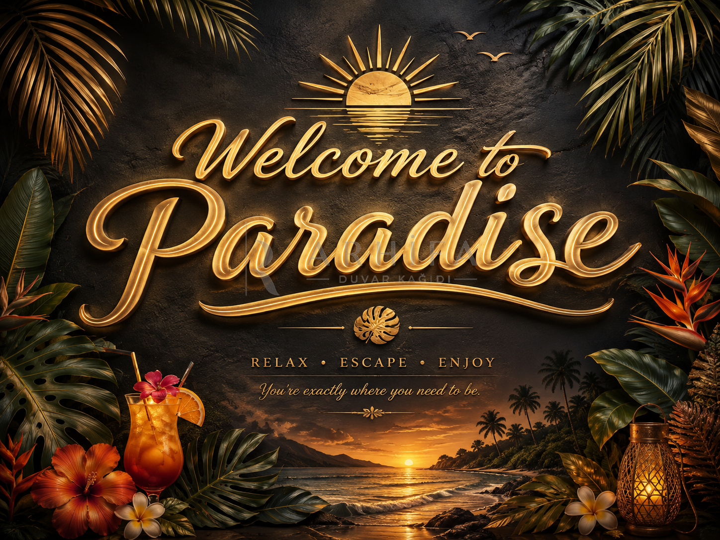 — Welcome to Paradise Duvar Kağıdı (HR-001) – görsel 2