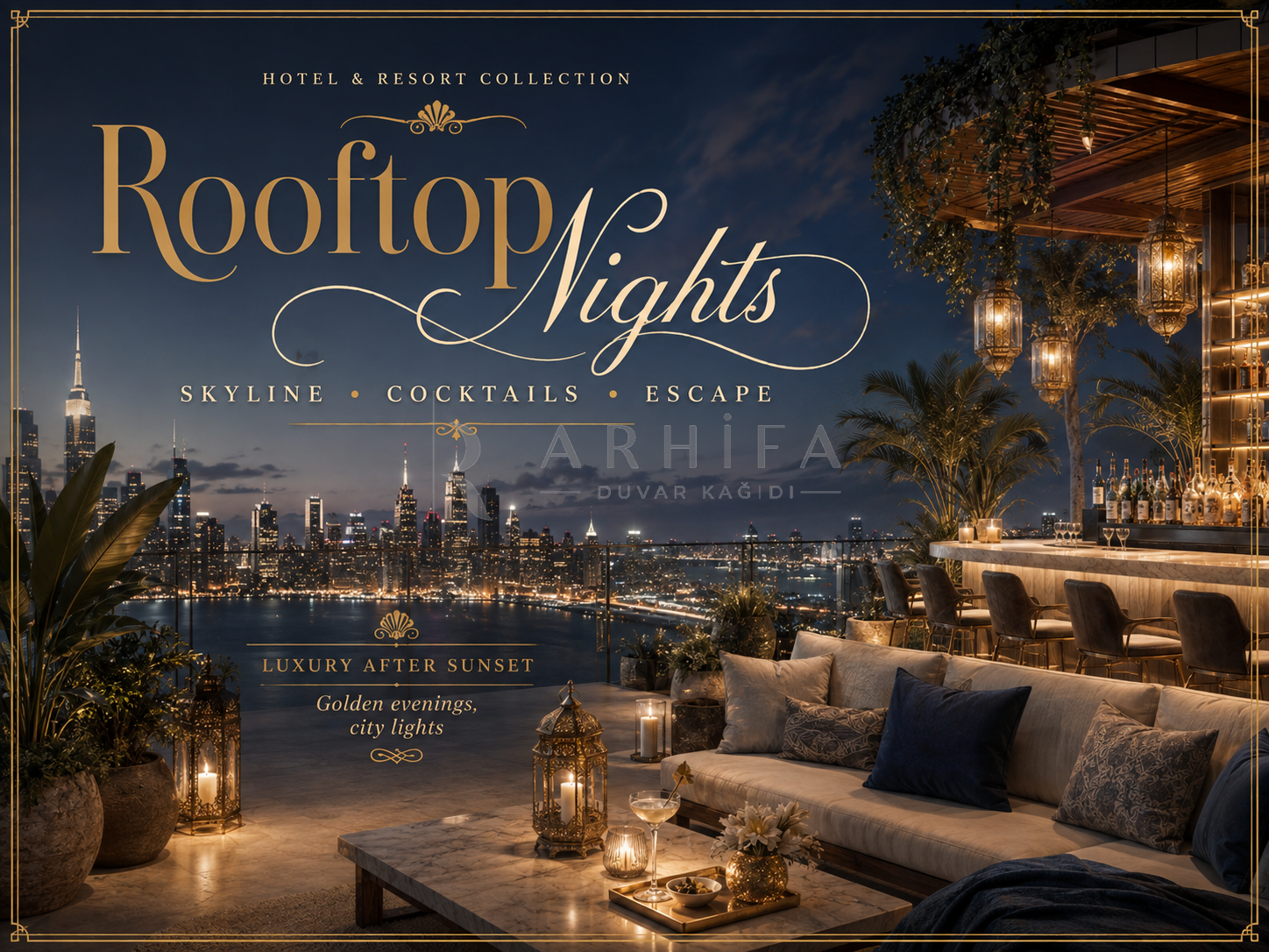 — Rooftop Nights Duvar Kağıdı (HR-009) – görsel 2