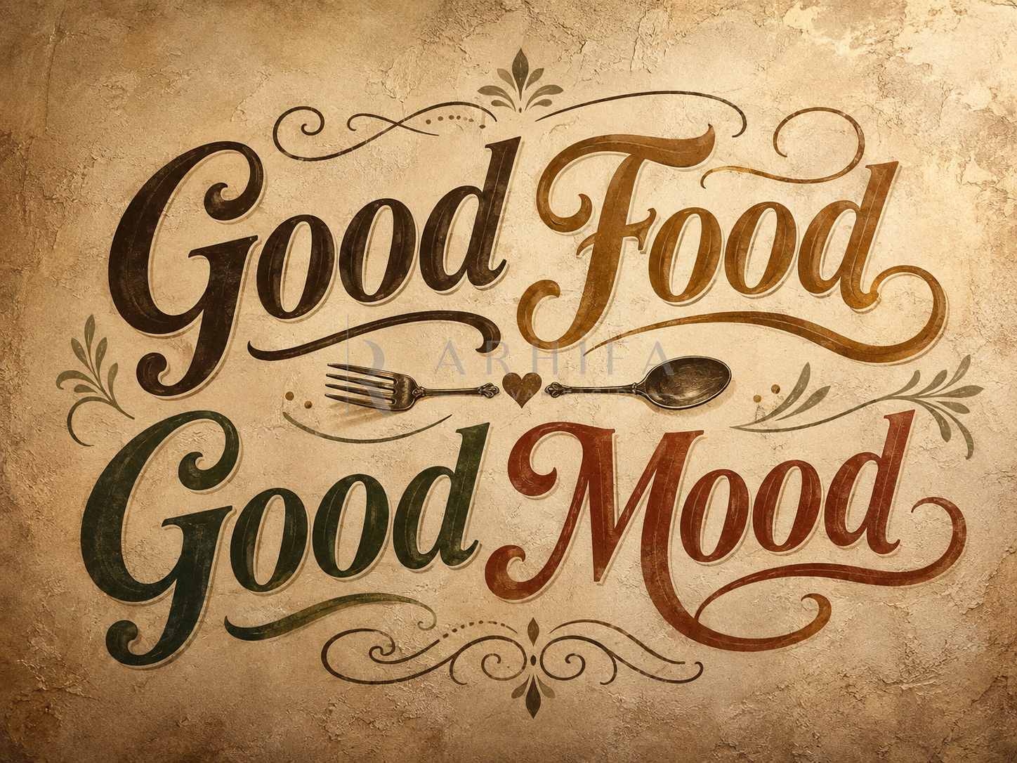 — Good Food Good Mood Duvar Kağıdı (HT-003) – görsel 2