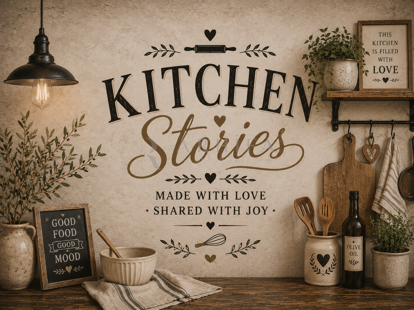 — Kitchen Stories Duvar Kağıdı (HT-009) – görsel 2