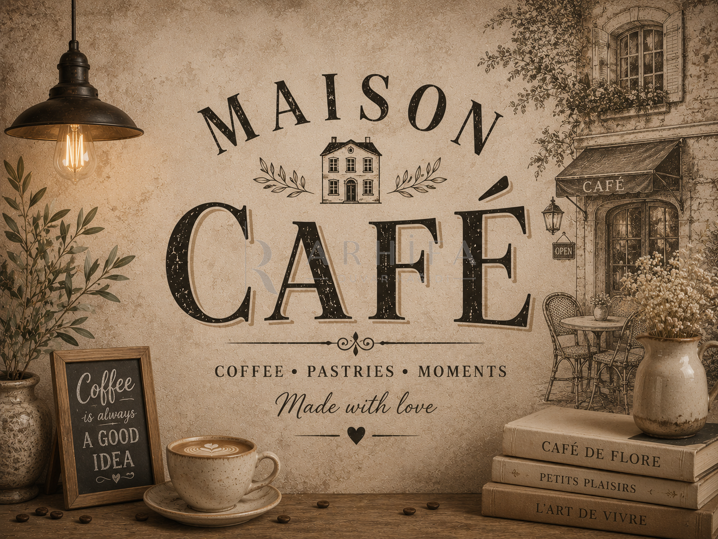 — Maison Café Duvar Kağıdı (HT-012) – görsel 2