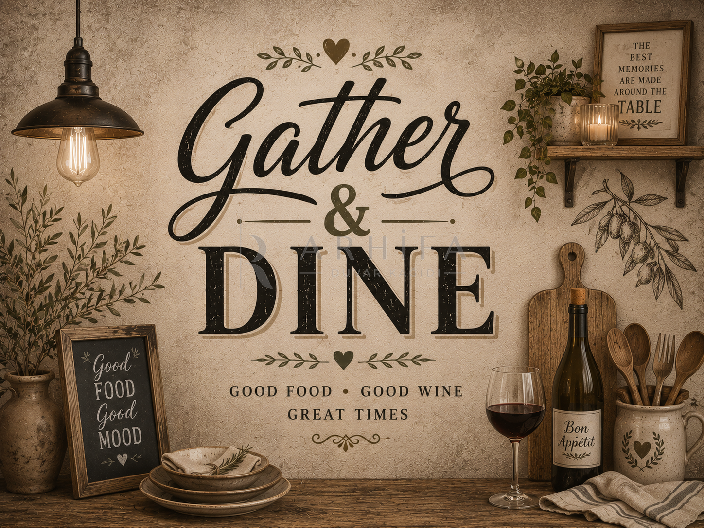 — Gather & Dine Duvar Kağıdı (HT-013) – görsel 2