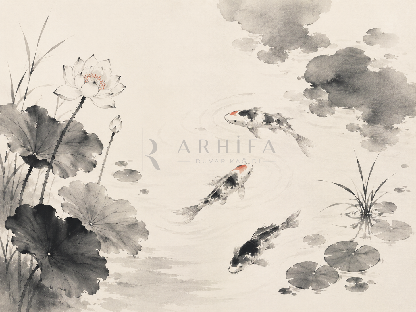 — Ink Koi Pond Duvar Kağıdı (JI-008) – görsel 2