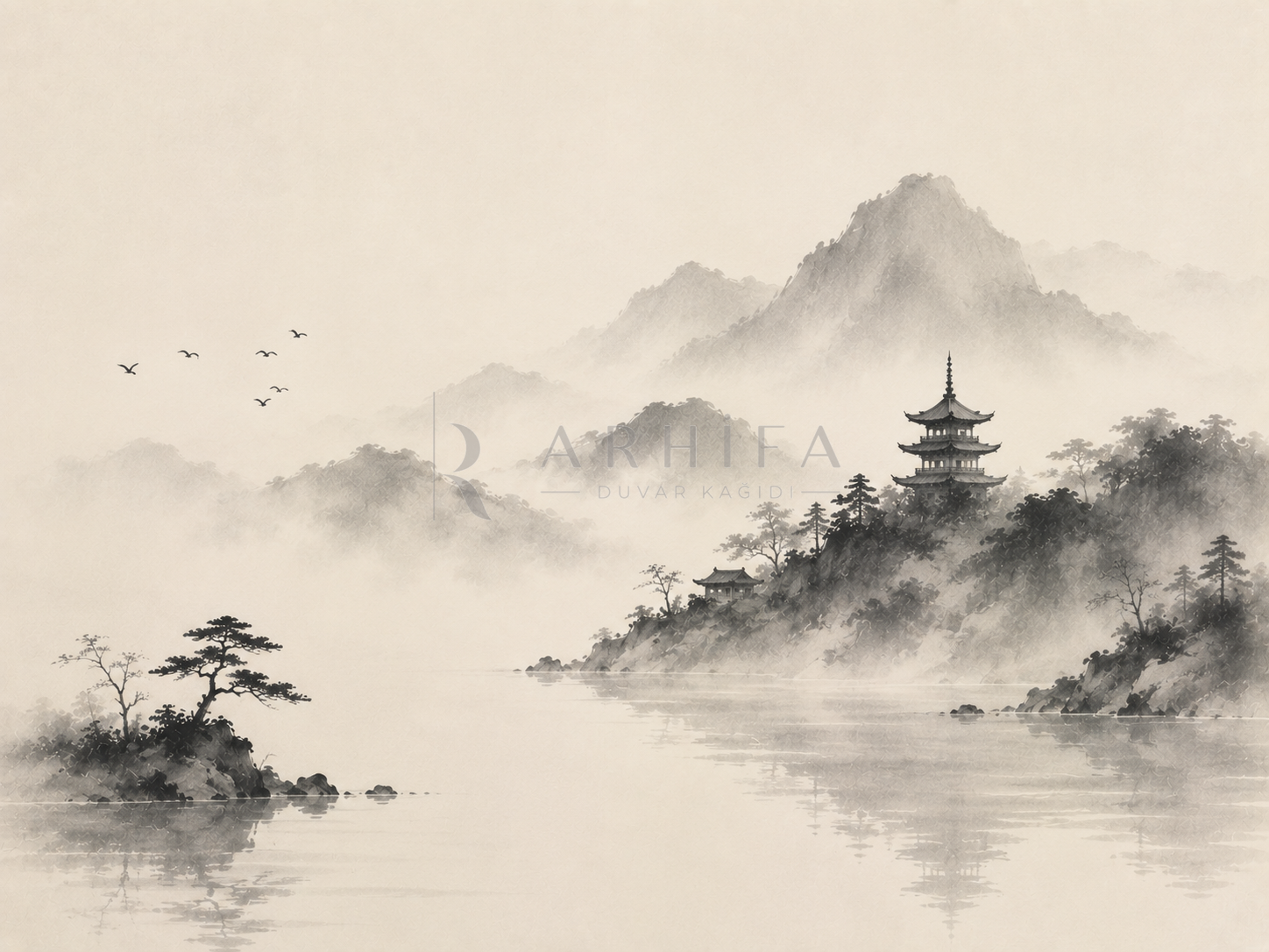 — Quiet Pagoda Duvar Kağıdı (JI-009) – görsel 2