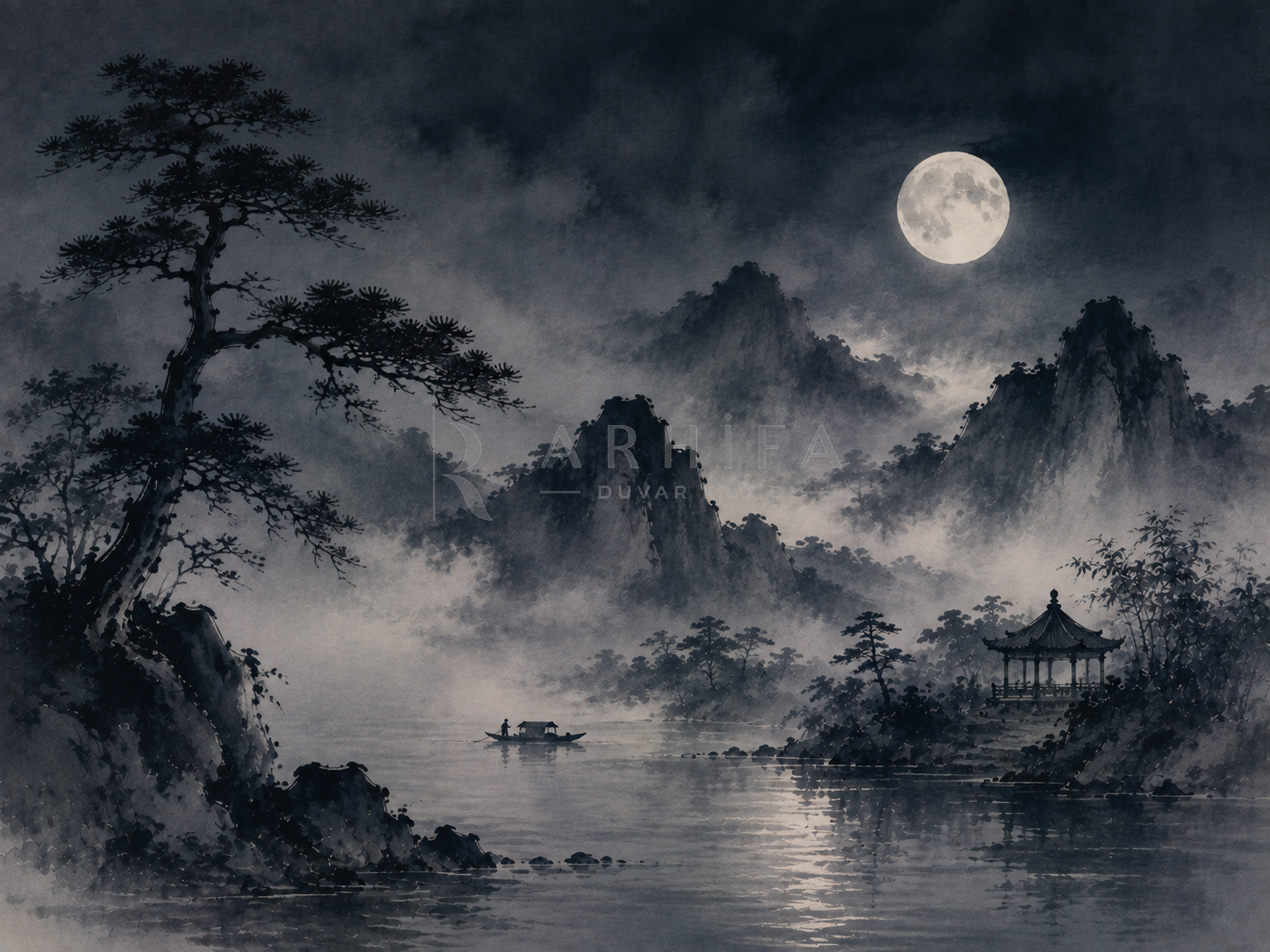 — Midnight Sumi-e Duvar Kağıdı (JI-014) – görsel 2