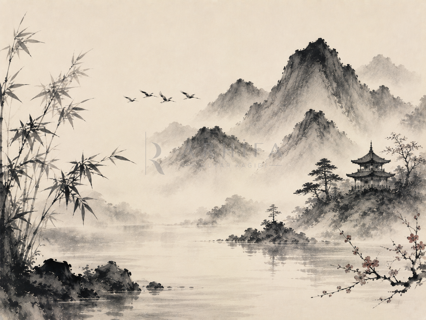 — Japanese Ink Signature Duvar Kağıdı (JI-015) – görsel 2