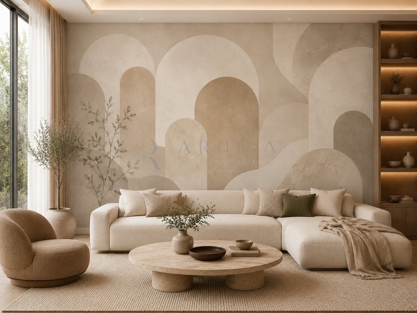 Organic Arches - Özel Tasarım Duvar Kağıdı (JP-002) – görsel 2