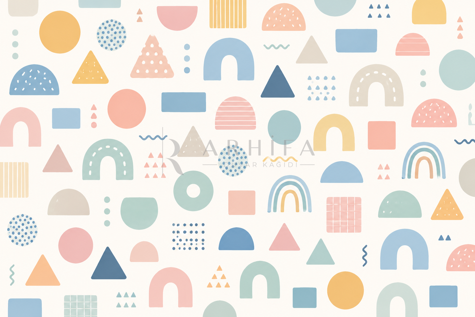 Playful Shapes - Özel Tasarım Duvar Kağıdı (KG-005) – görsel 4