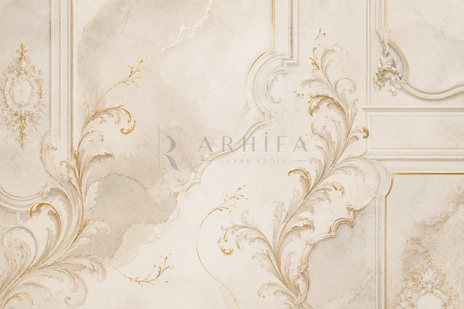 Versailles Elegance (Fransız klasik süslemeleri ve modern sadelik) Duvar Kağıdı (LC-002) – görsel 2