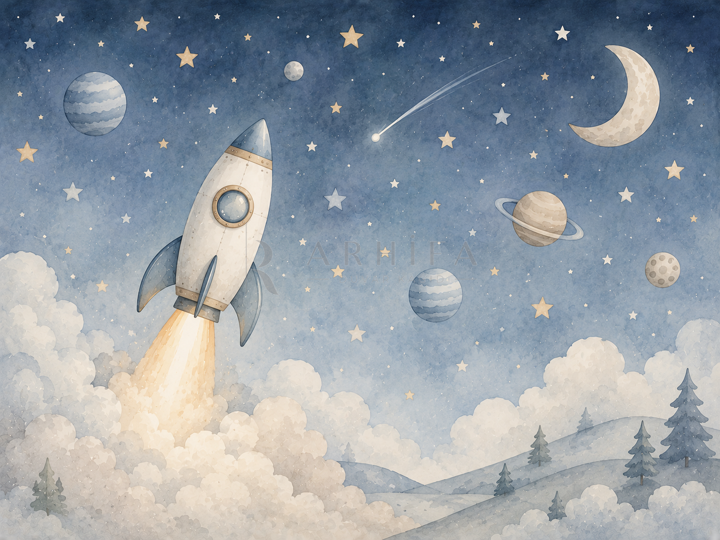 — Rocket to the Stars Duvar Kağıdı (LEX-004) – görsel 2