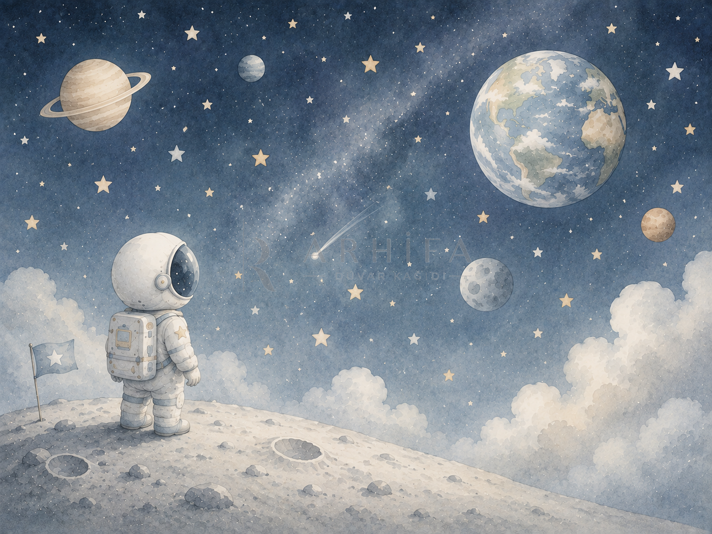 — Little Astronaut Duvar Kağıdı (LEX-005) – görsel 2