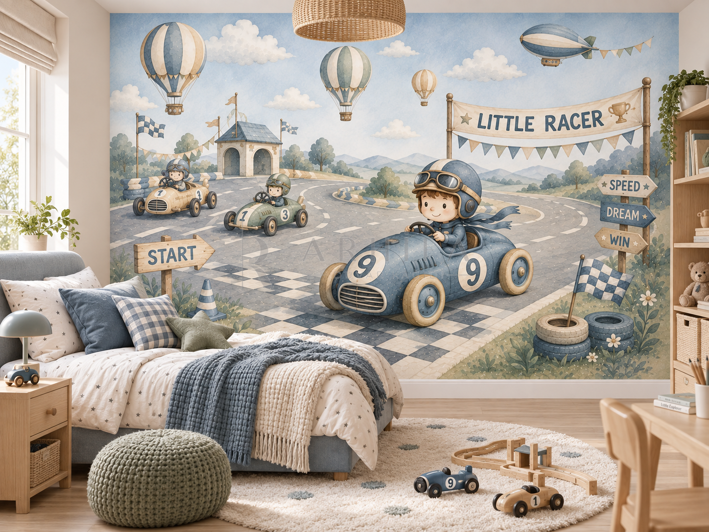 Little Racer - Özel Tasarım Duvar Kağıdı (LEX-009) görsel
