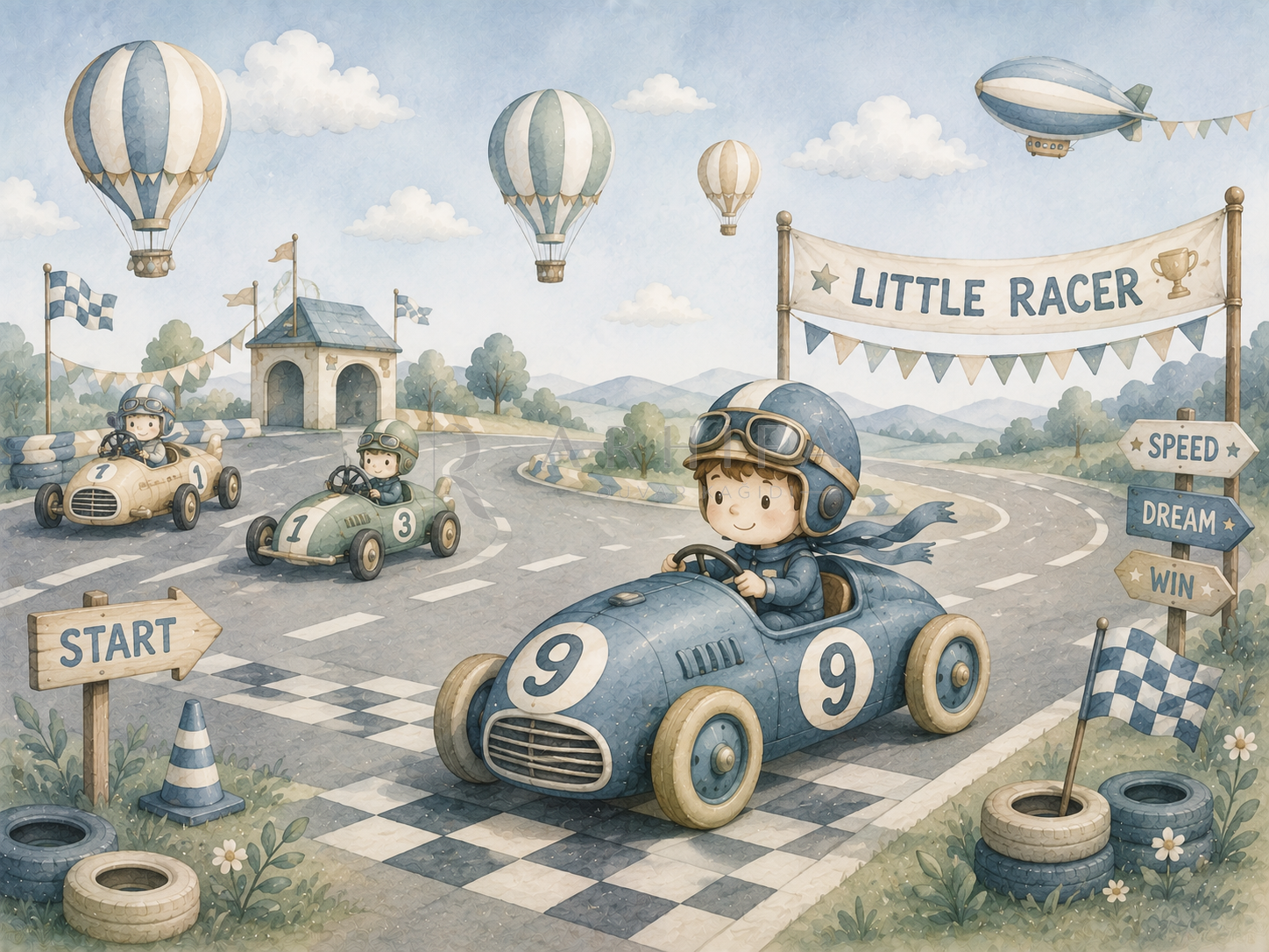 Little Racer - Özel Tasarım Duvar Kağıdı (LEX-009) – görsel 4