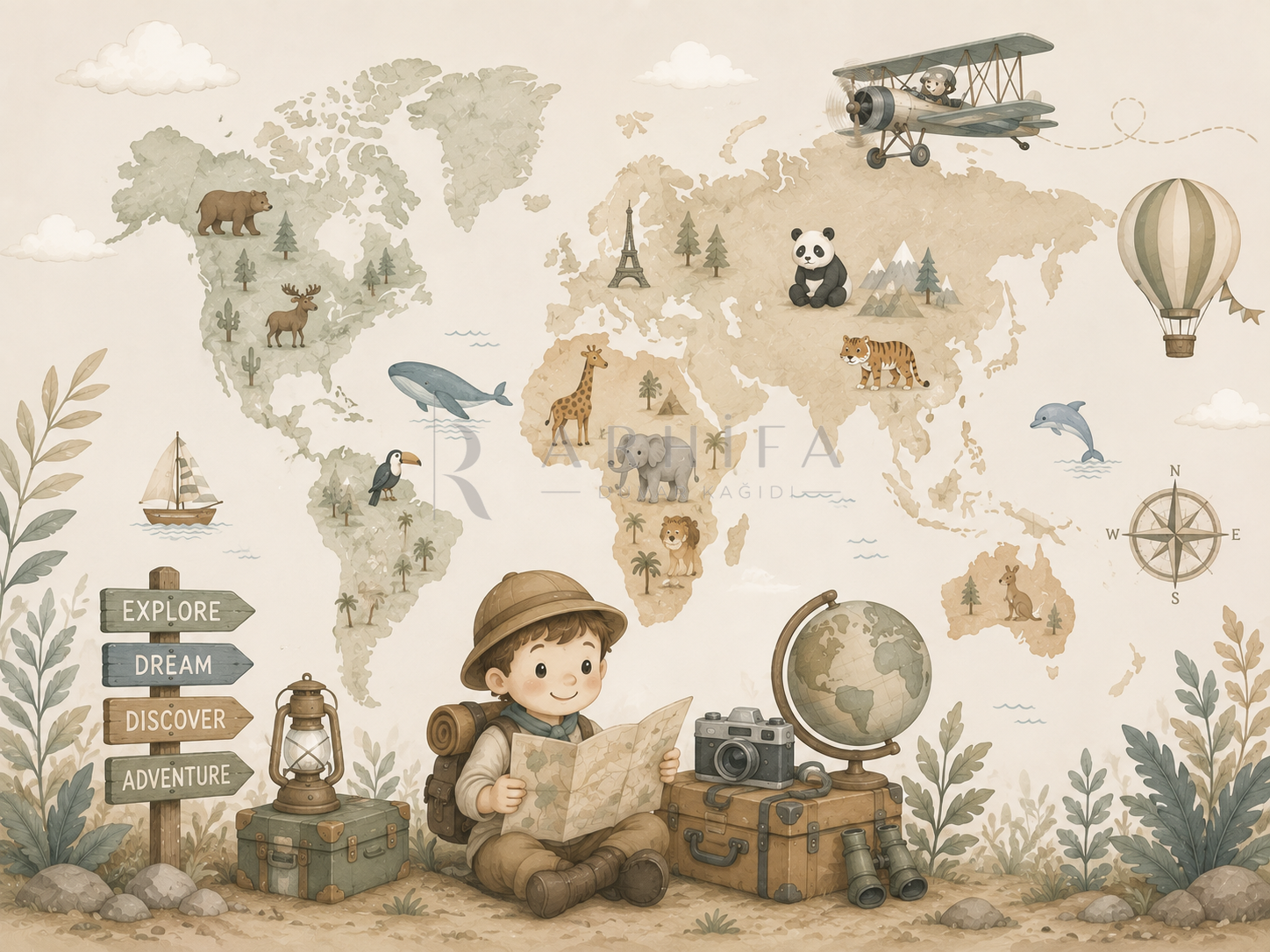 — Little Explorer Signature Duvar Kağıdı (LEX-015) – görsel 2
