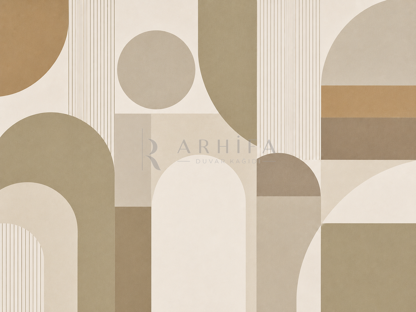 — Khaki Linear Balance Duvar Kağıdı (MGK-001) – görsel 2