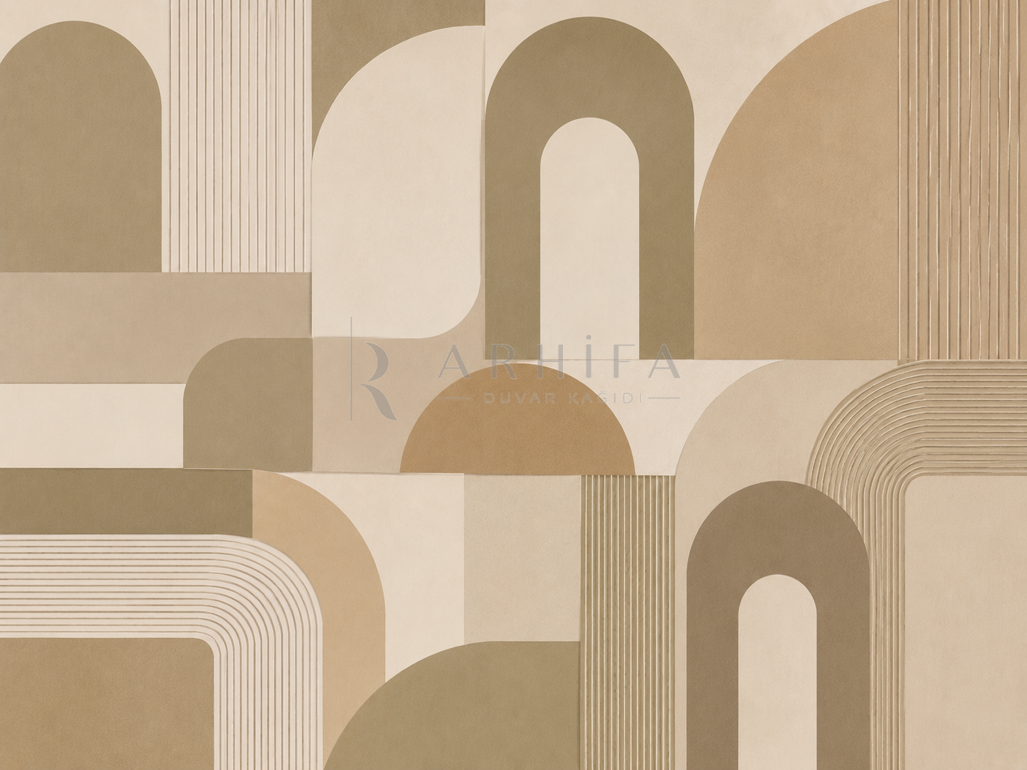 — Khaki Structured Curve Duvar Kağıdı (MGK-009) – görsel 2
