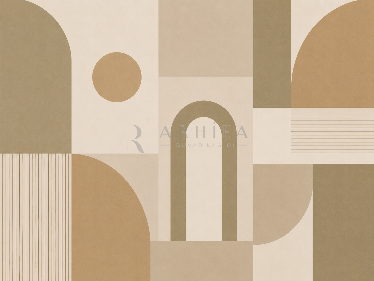 — Khaki Minimal Composition Duvar Kağıdı (MGK-010) – görsel 2