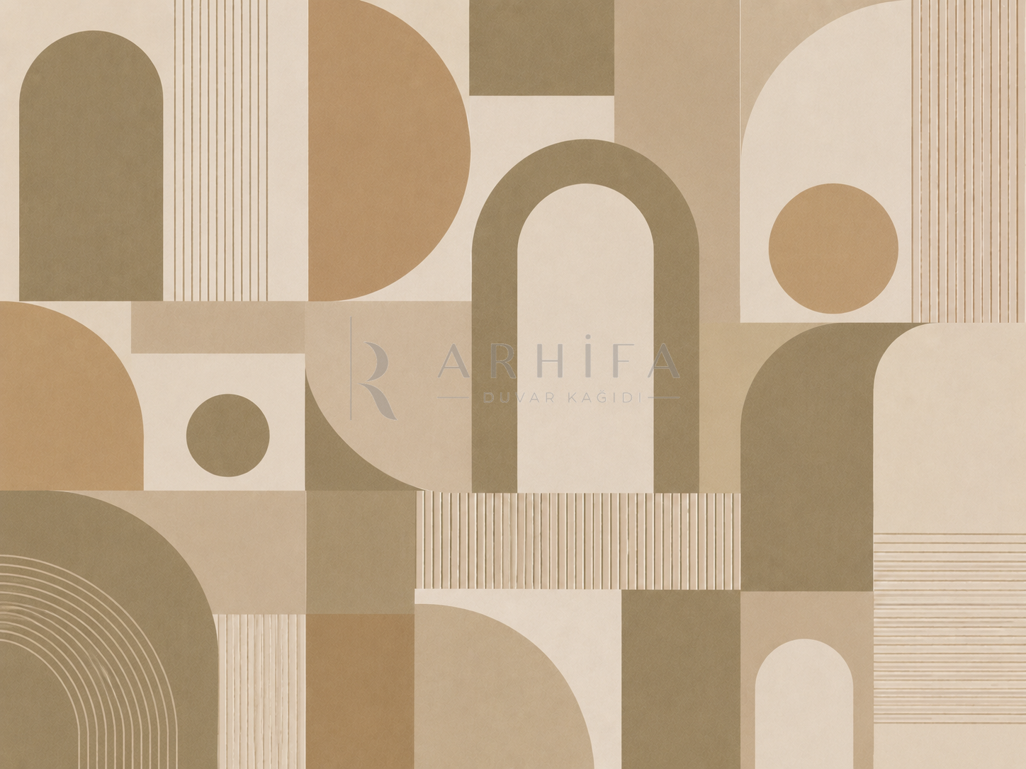 — Khaki Geometric Signature Duvar Kağıdı (MGK-015) – görsel 2