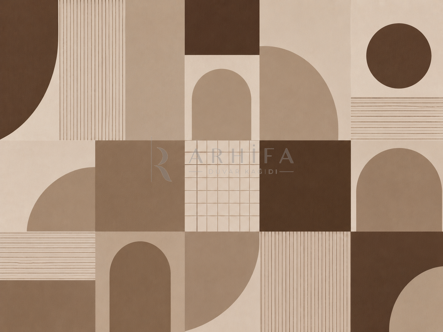 — Mocha Quiet Grid Duvar Kağıdı (MGM-004) – görsel 2