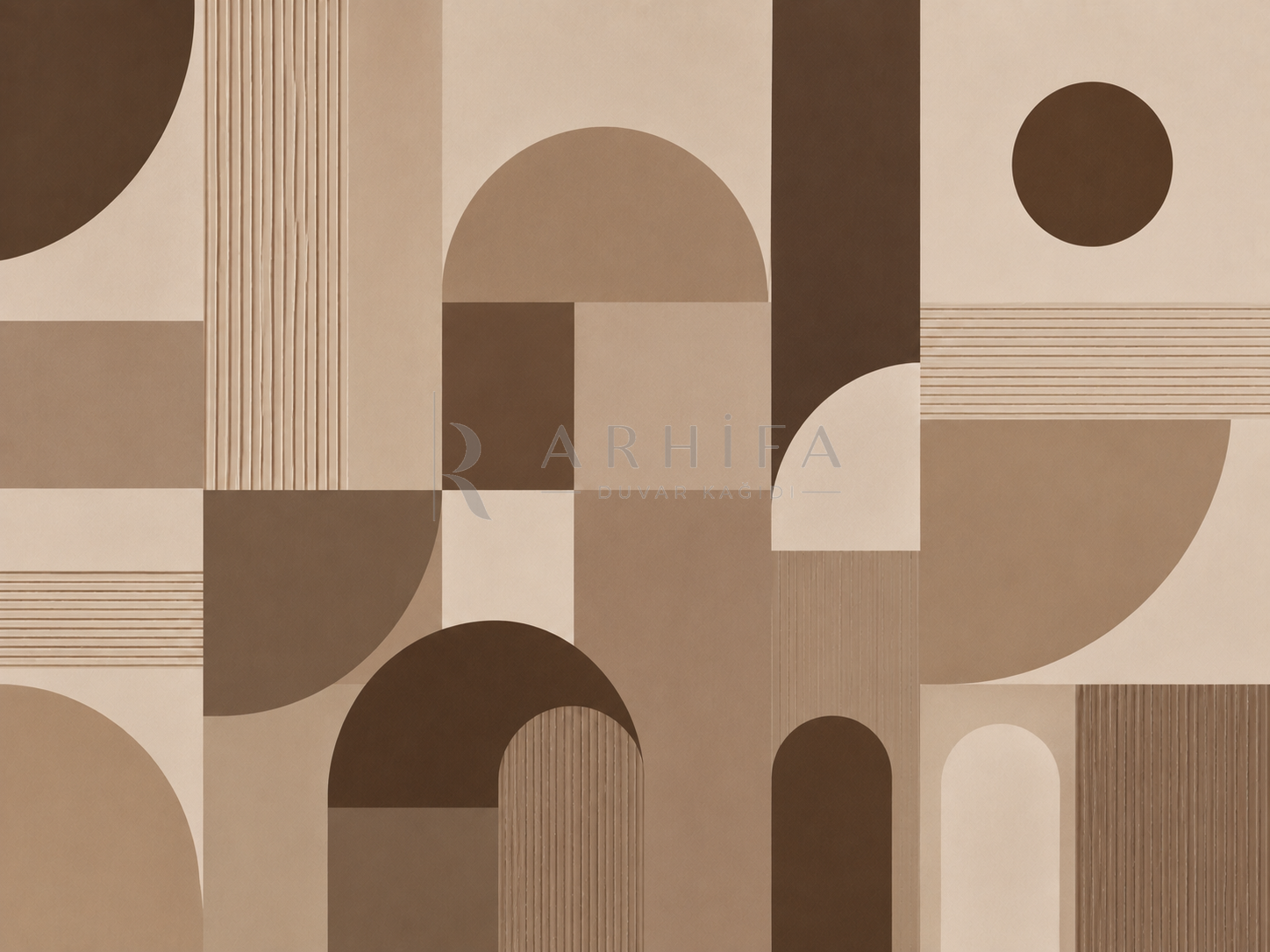 — Mocha Calm Geometry Duvar Kağıdı (MGM-008A) – görsel 2