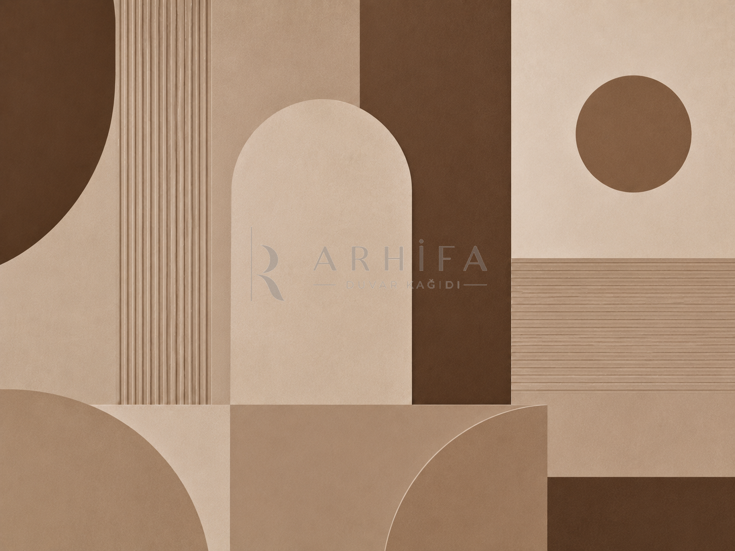 A— Mocha Minimal Composition - Özel Tasarım Duvar Kağıdı (MGM-010A) – görsel 4