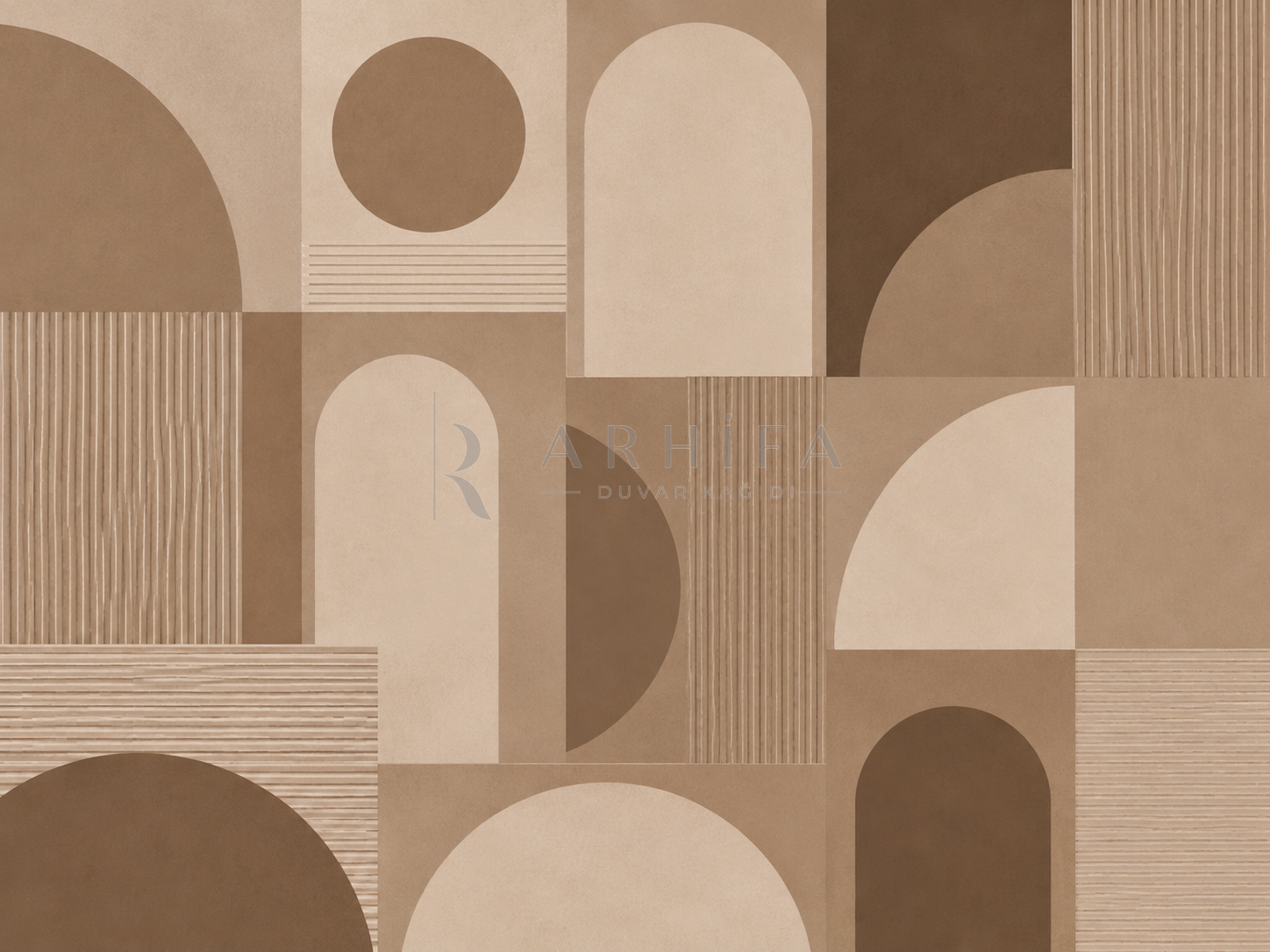 — Mocha Nordic Geometry Duvar Kağıdı (MGM-012) – görsel 2