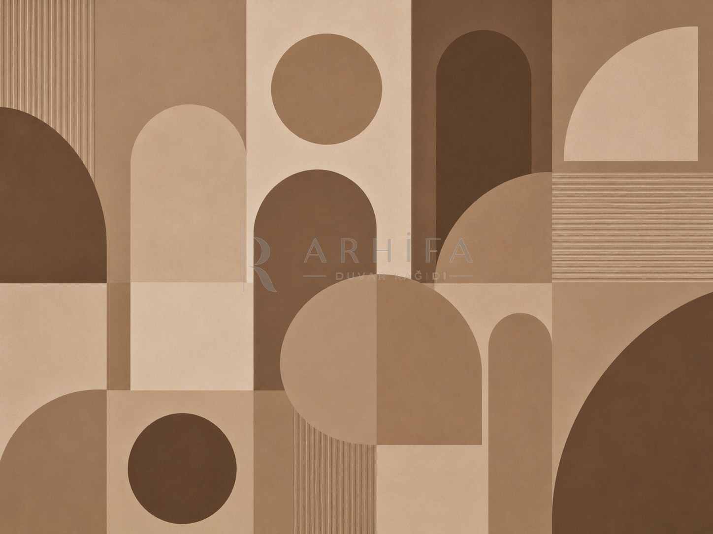 — Mocha Balanced Shapes Duvar Kağıdı (MGM-013) – görsel 2