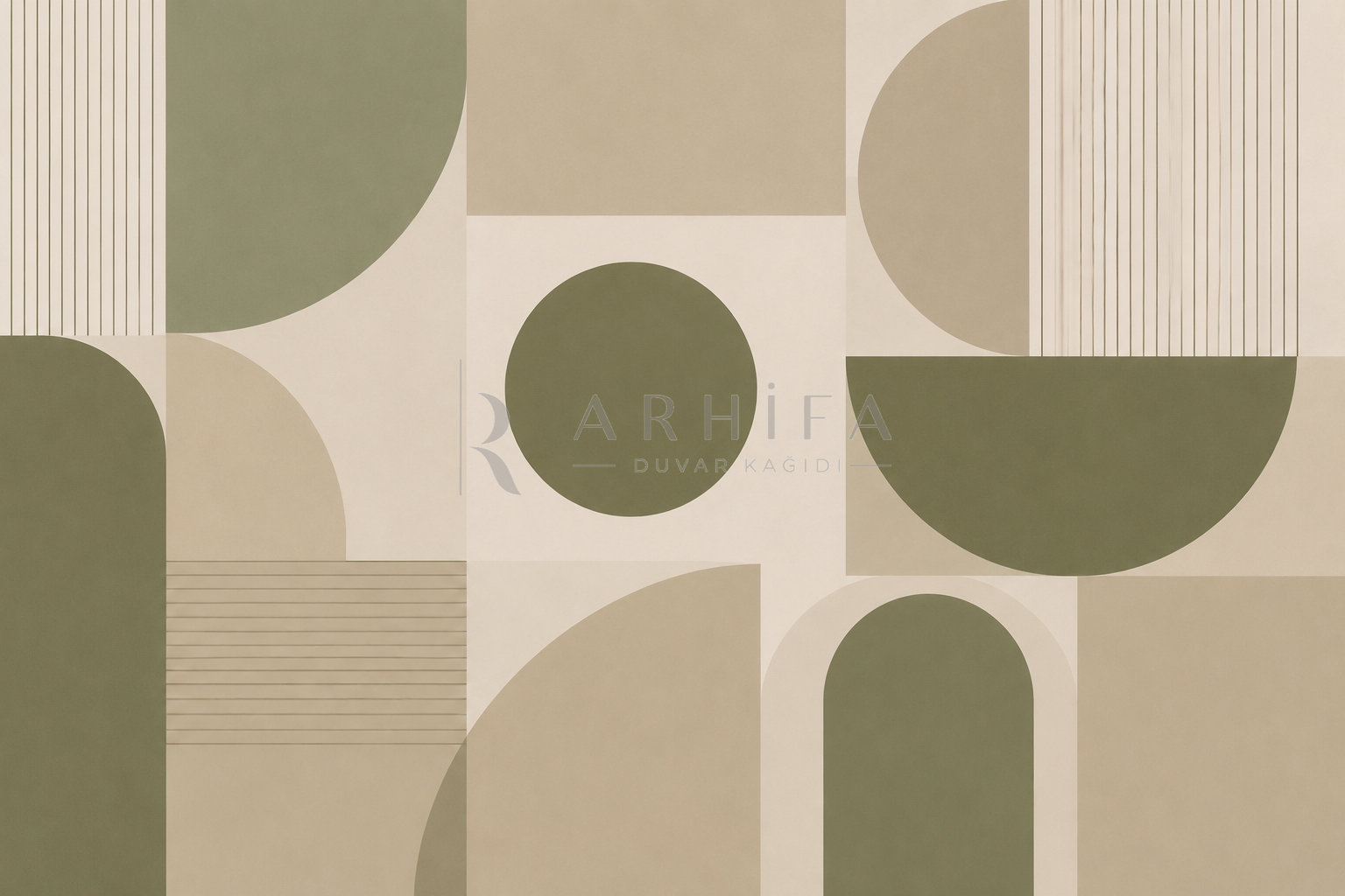 — Olive Neutral Forms Duvar Kağıdı (MGO-005) – görsel 2