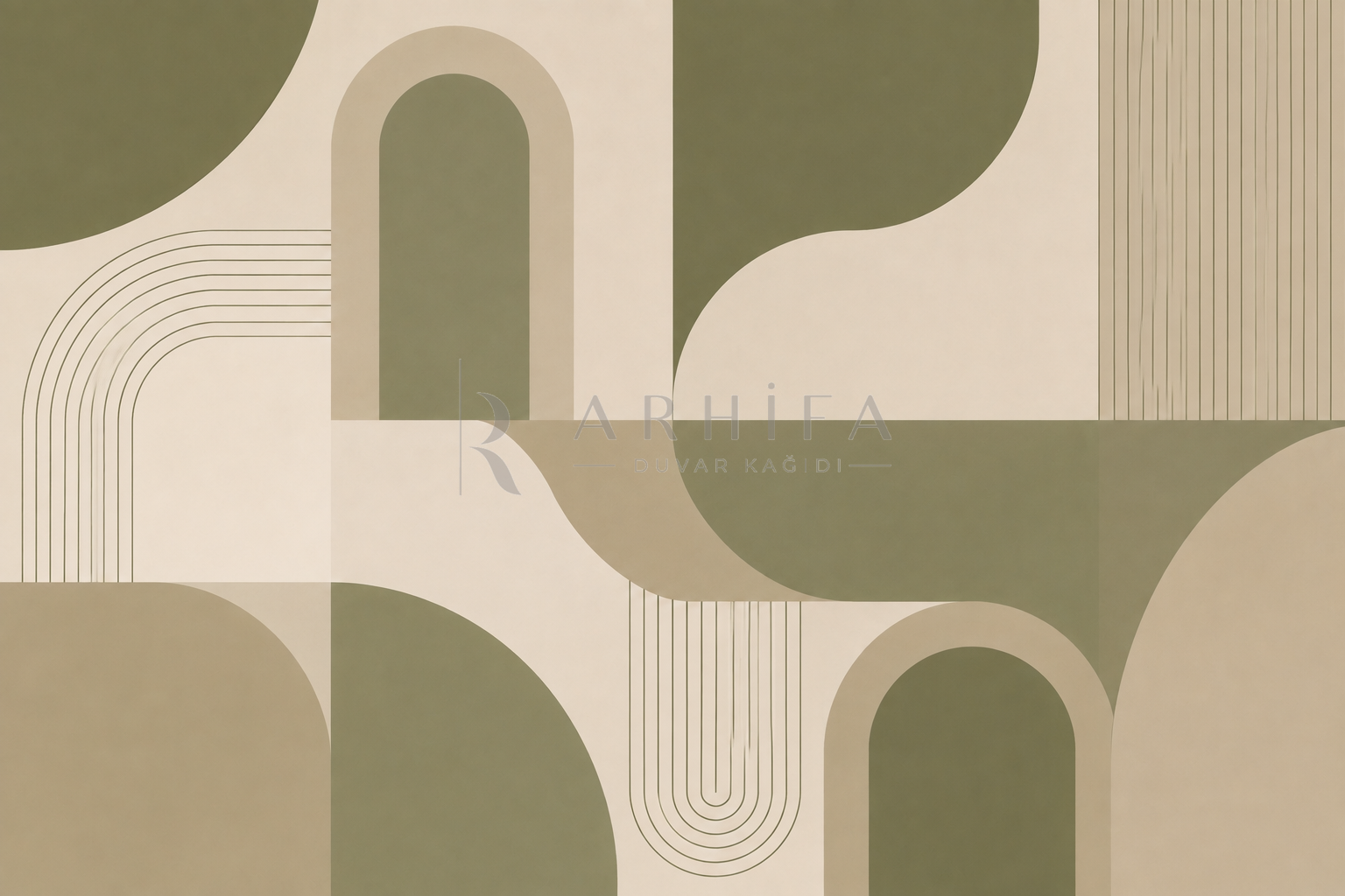 — Olive Structured Curve Duvar Kağıdı (MGO-009) – görsel 2