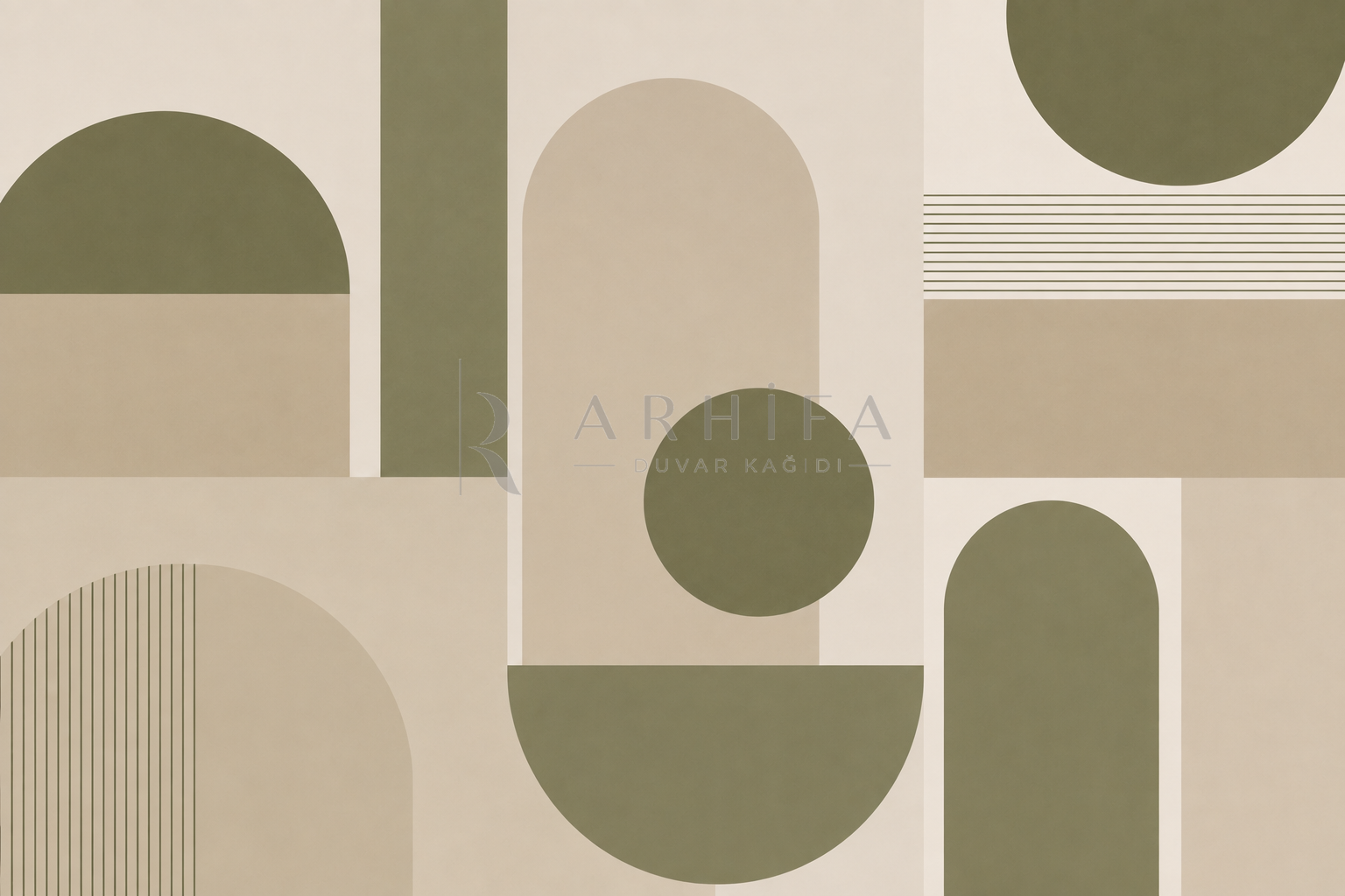 — Olive Minimal Composition Duvar Kağıdı (MGO-010) – görsel 2