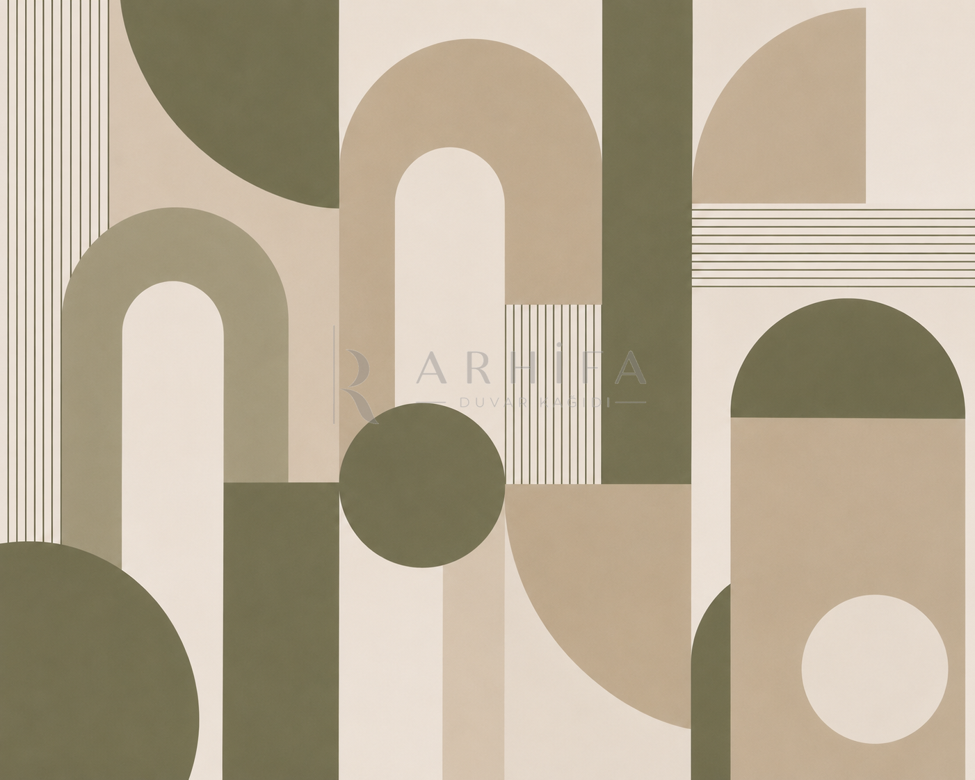 — Olive Geometric Signature Duvar Kağıdı (MGO-015) – görsel 2