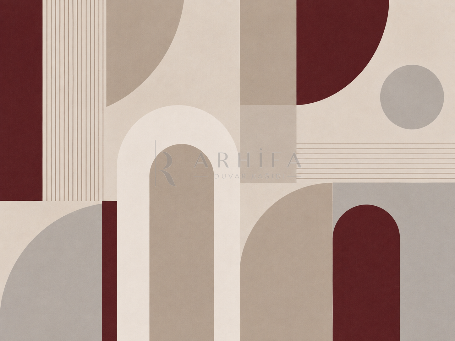 — Burgundy Minimal Composition Duvar Kağıdı (MGR-010) – görsel 2
