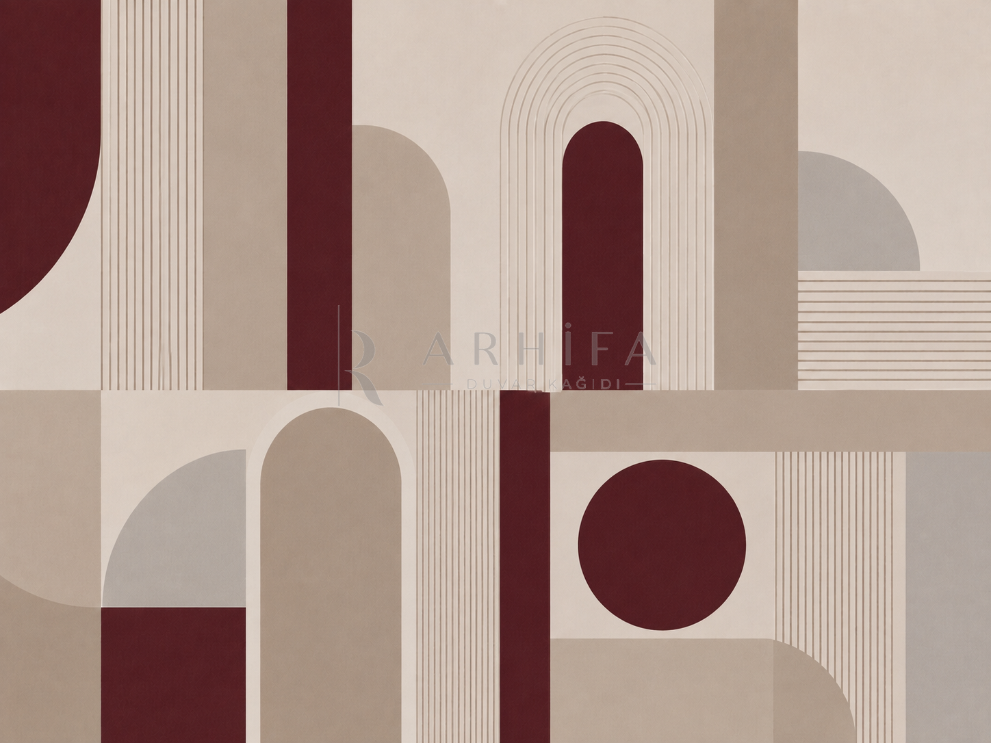 — Burgundy Linear Structure Duvar Kağıdı (MGR-014) – görsel 2