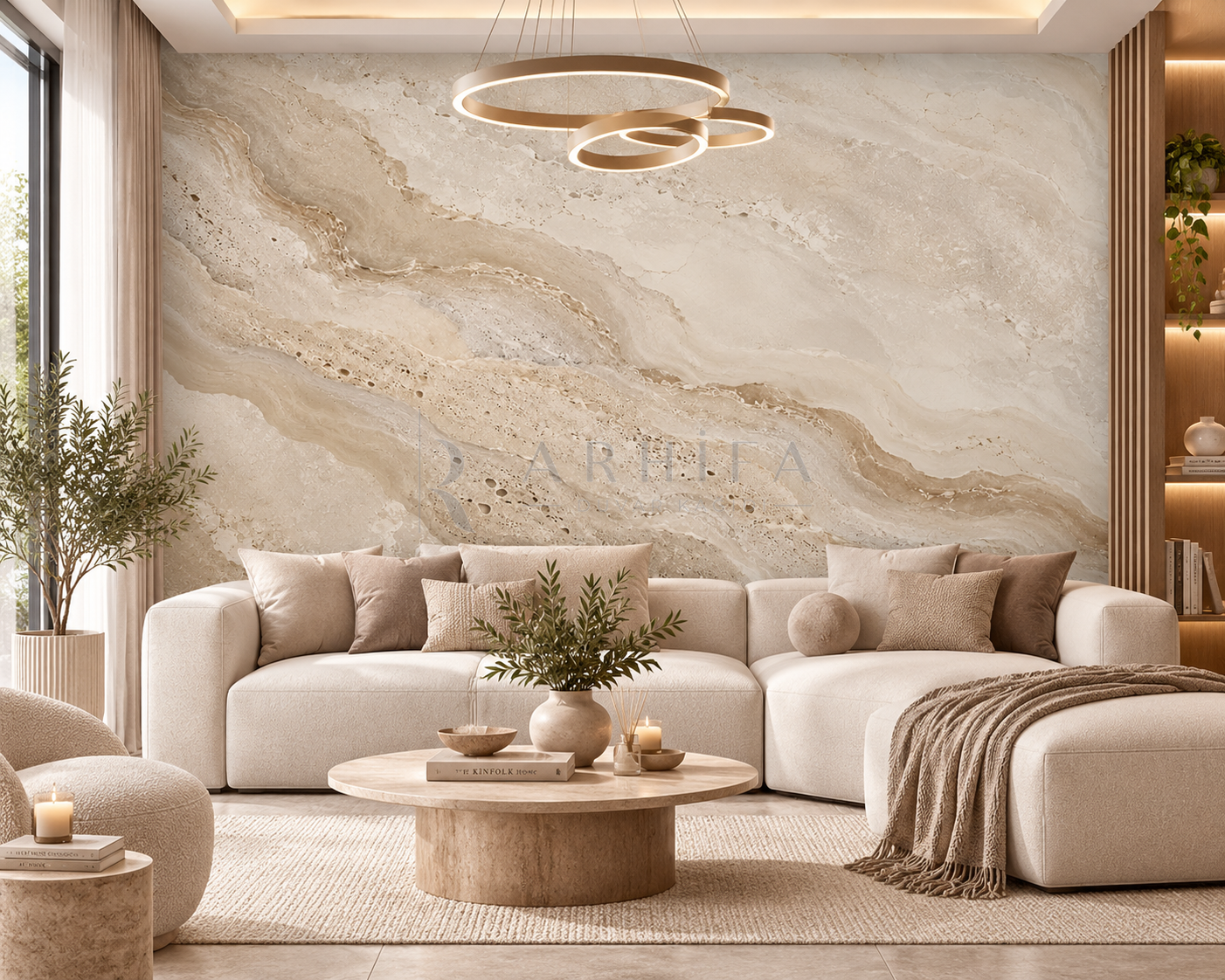 Traverten Armonisi - Taş Dokulu Duvar Kağıdı (ML-001) – görsel 2