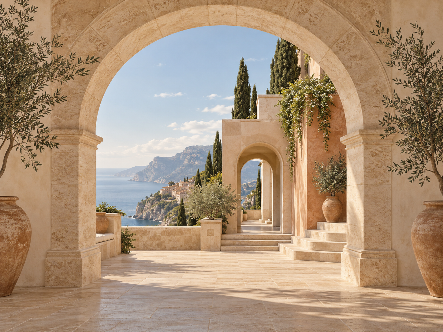 Mediterranean Stone Arch Duvar Kağıdı (AI-001) – görsel 3