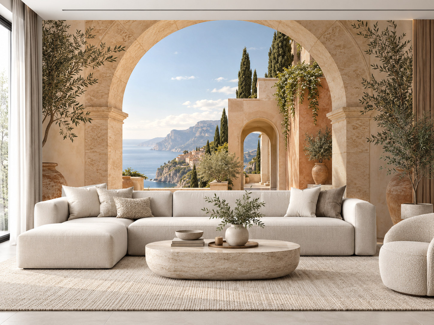 Mediterranean Stone Arch Duvar Kağıdı (AI-001) – görsel 1