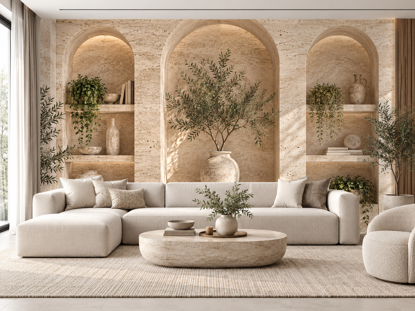 Travertine Niche Duvar Kağıdı (AI-003) – görsel 1