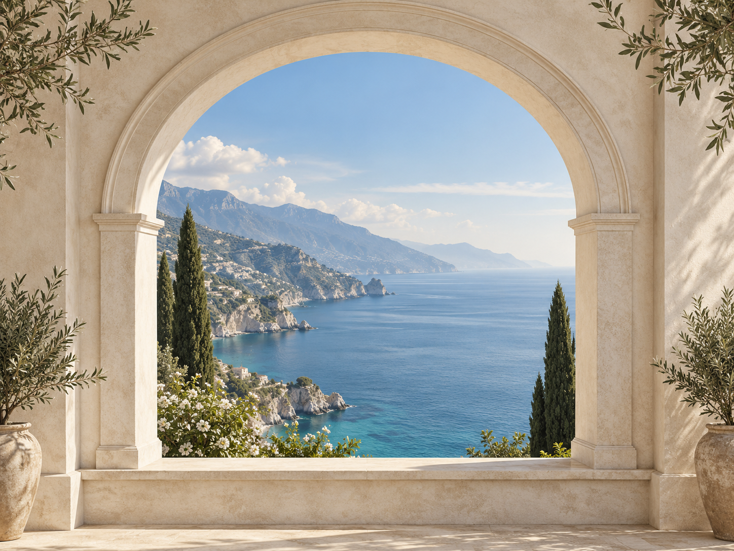 Coastal Arched Window Duvar Kağıdı (AI-006) – görsel 3