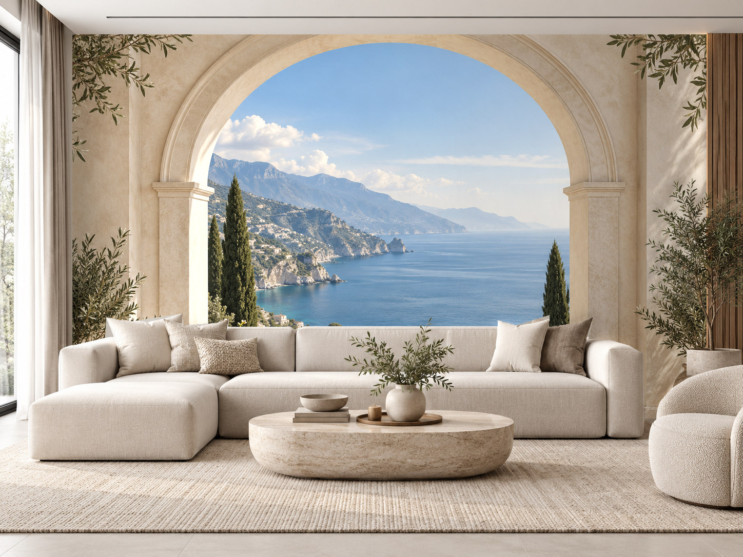 Coastal Arched Window Duvar Kağıdı (AI-006) – görsel 1