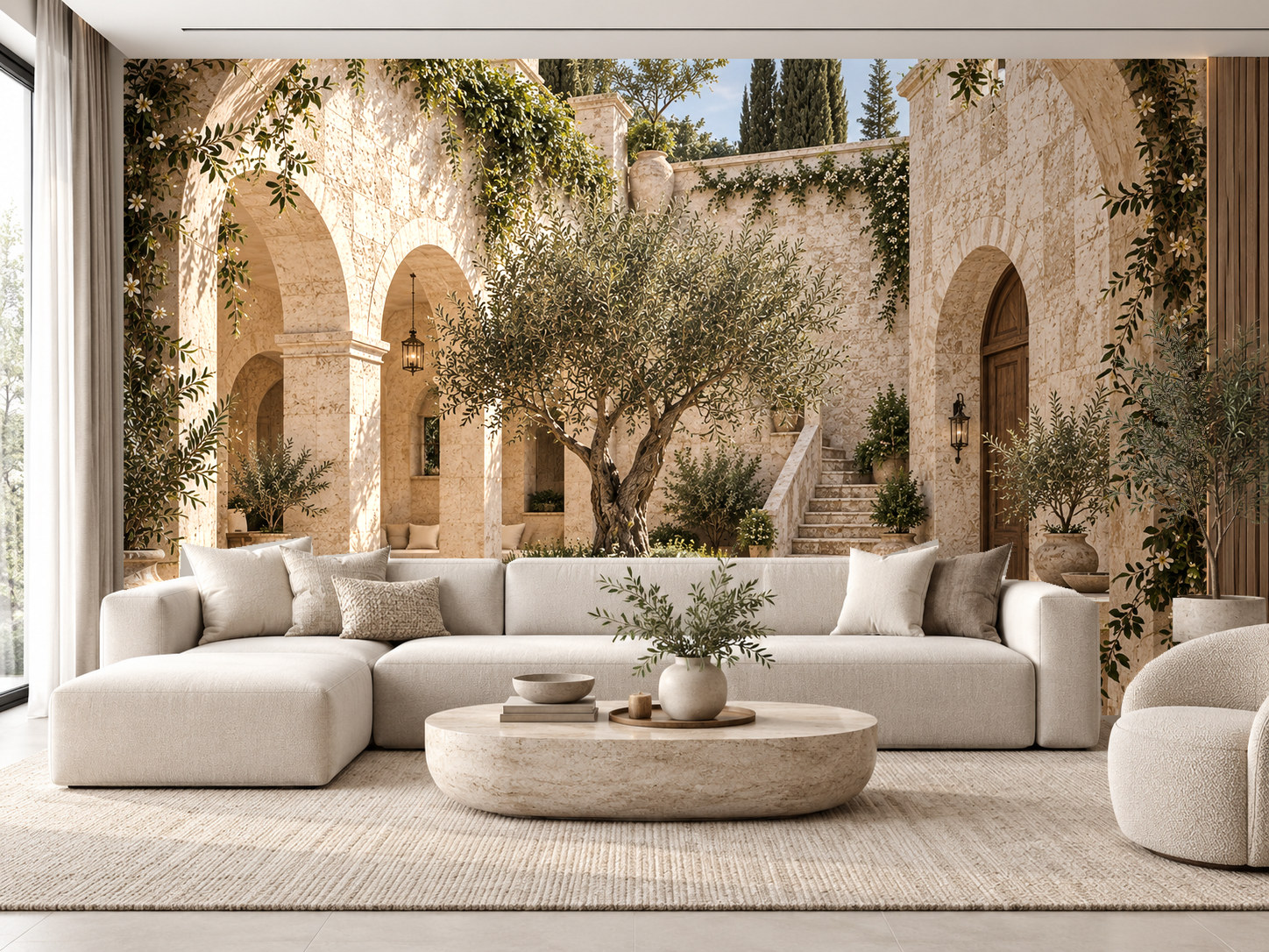 Mediterranean Courtyard Duvar Kağıdı (AI-009) – görsel 1