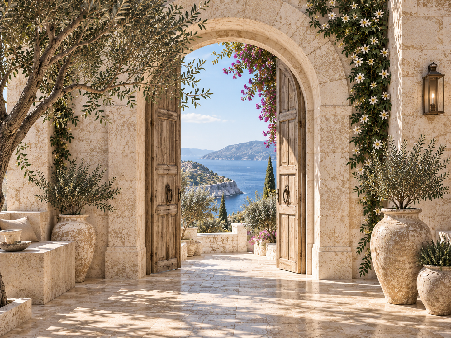 Aegean Stone Doorway Duvar Kağıdı (AI-013) – görsel 2