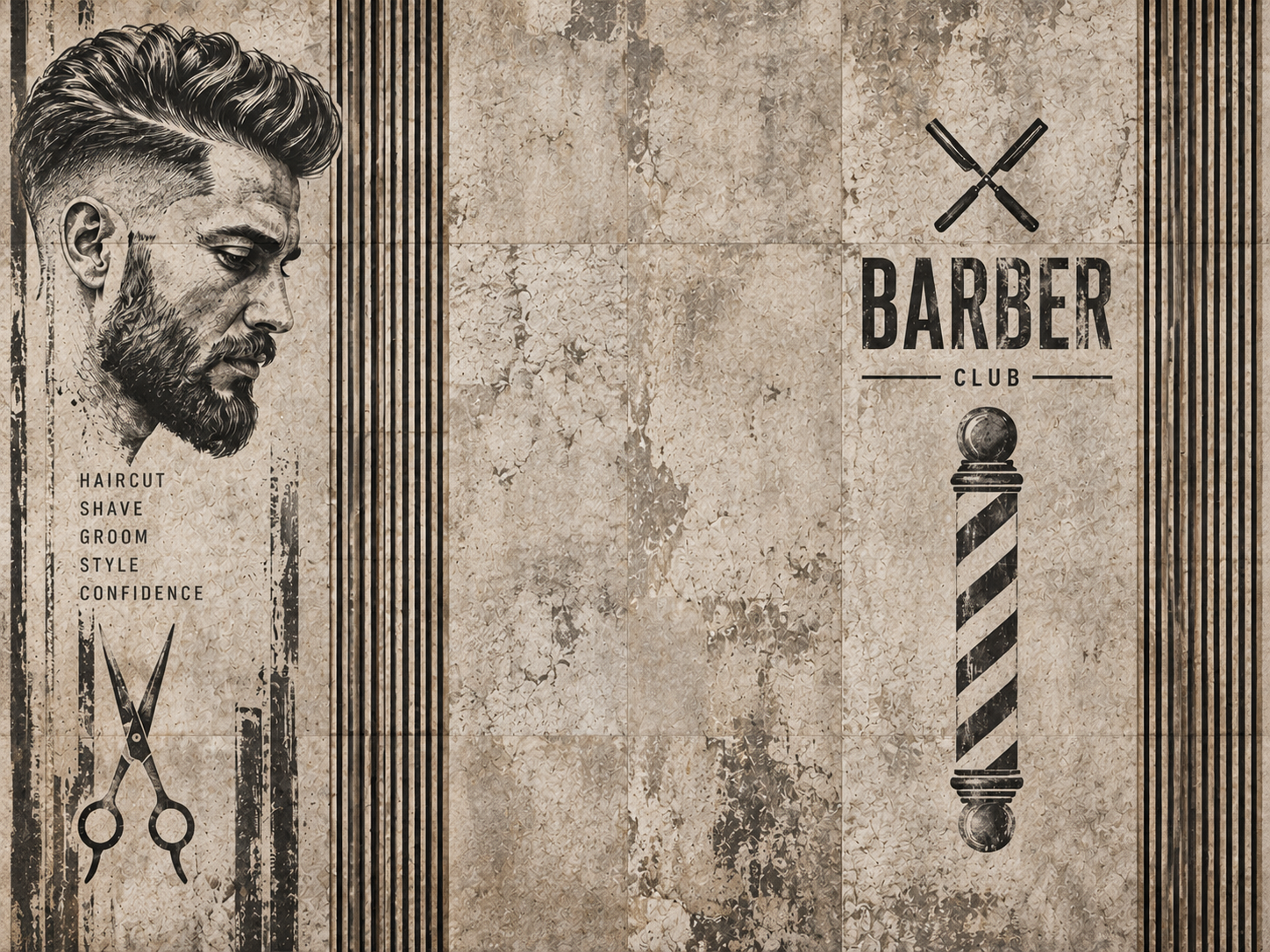 Modern Barber Concrete Duvar Kağıdı (CS-002A) – görsel 3